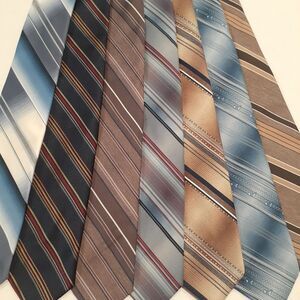 Lot of 7 Neck Ties‎ Assorted Colors and Striped Designs